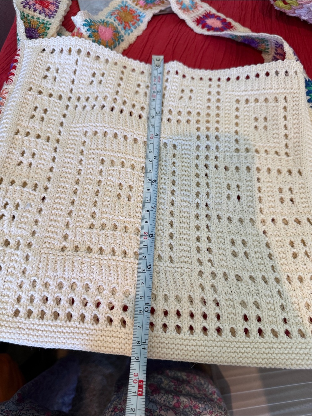 Altar’s state and Handmade 2 Crochet White Tote Bag with Colorful Strap - Picture 6 of 15